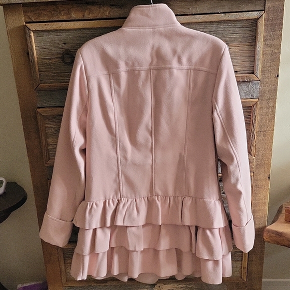 Xhilaration Women's Double-Breasted Pea Coat in Blush Pink - Picture 2 of 12